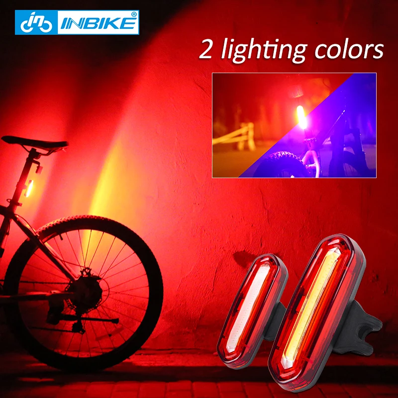 INBIKE New Bike Light Bicycle Tail Light USB Rechargeable Waterproof Cycling Taillights LED COB Warning Lights NX605