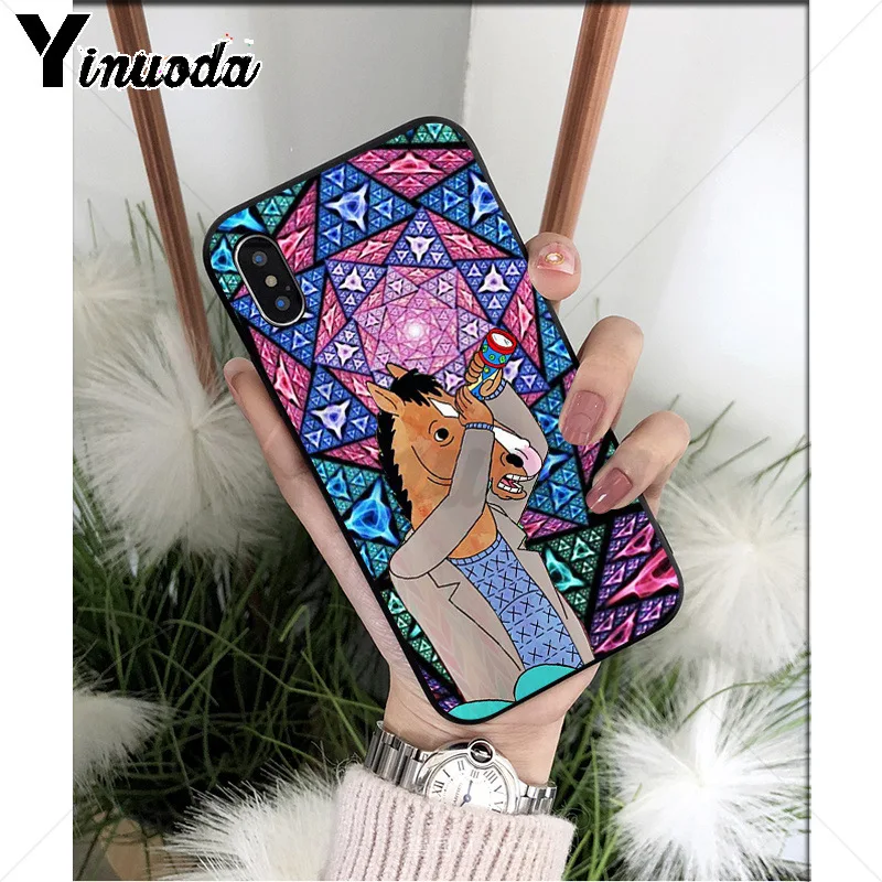 Yinuoda BoJack فارس TPU لينة سيليكون أسود جراب هاتف ل أبل فون 8 7 6 6 S زائد X XS ماكس 5 5 S SE XR الهواتف المحمولة