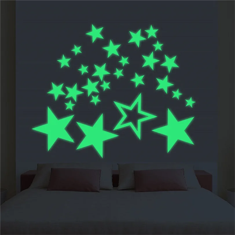 Buy 27 pc stars Wall Stickers Wall Sticker Glow In