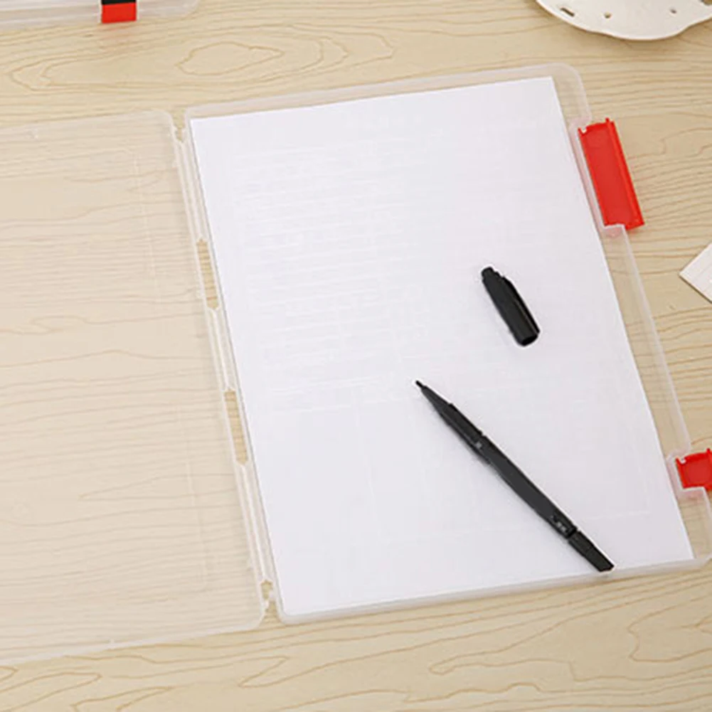 Durable Transparent Storage Box Clear Plastic Document Paper Filling Case A4 File Box