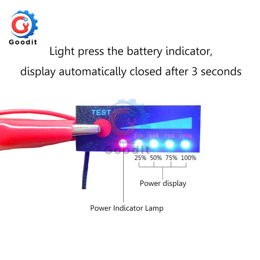 12V Lead Acid 18650 Li-ion Lipo Lithium Battery Level Indicator Tester LCD Display Meter Module Capacity