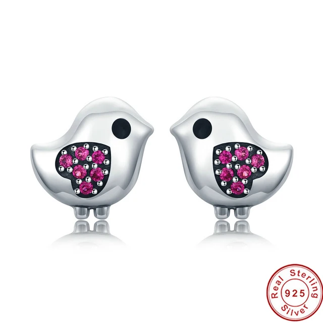 100 925 Sterling Silver Cute Stud Earrings for Children Girls Kids Jewelry,925 silver Little
