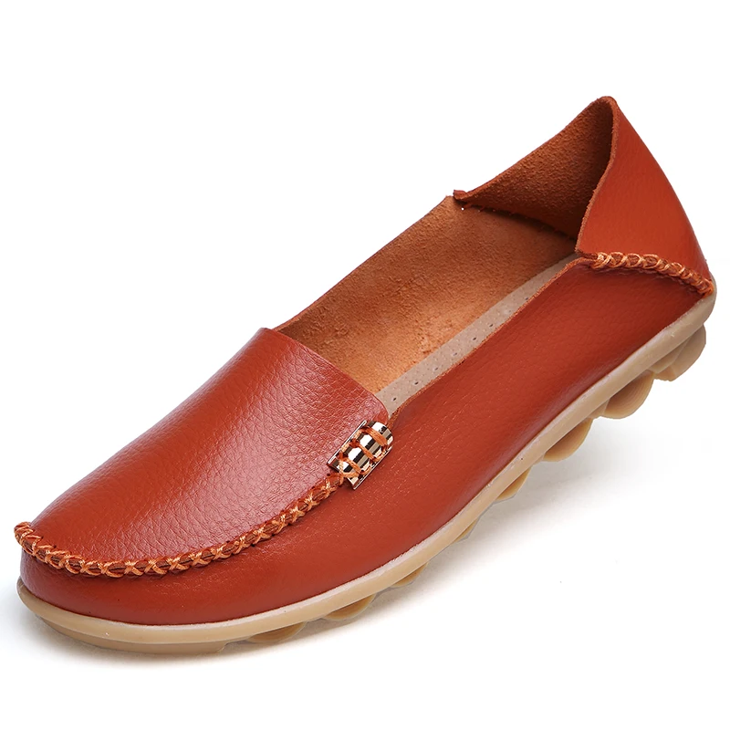 16 Colors Spring Women Flats Women Genuine Leather Flat Gommino Moccasin Loafers Casual Ladies Slip On