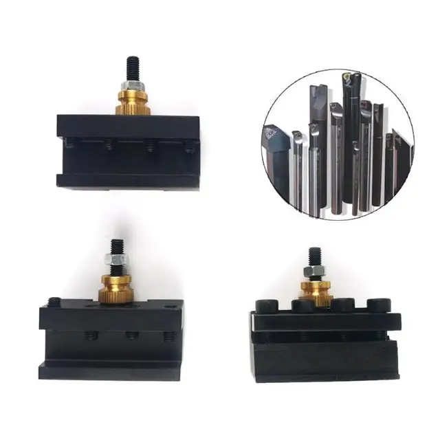 Multi-function Mini Piston Type Aluminum Quick Change Tool QCT Kits Tool Post Turret+Tool Holders