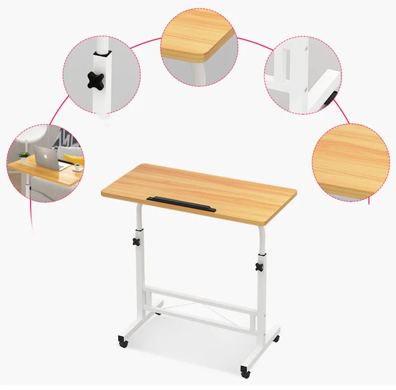 Регулируемый стол для компьютера простой маленькийй столик для кровати ноутбук стол с колесами деревянный ноутбук стол рядом кровать диван