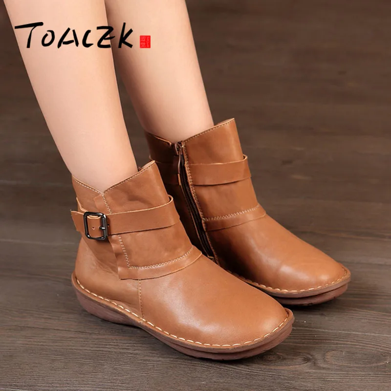 

Autumn single boots female new art retro handmade leather women's boots flat bottom versatile comfortable boots children