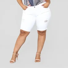 Плюс Размеры LooseWomen повседневные джинсы эластичный молнии джинсы на молнии Стиль джинсы длиной до колена джинсовые голяшка средней высоты брюки Saia azulina 1EM