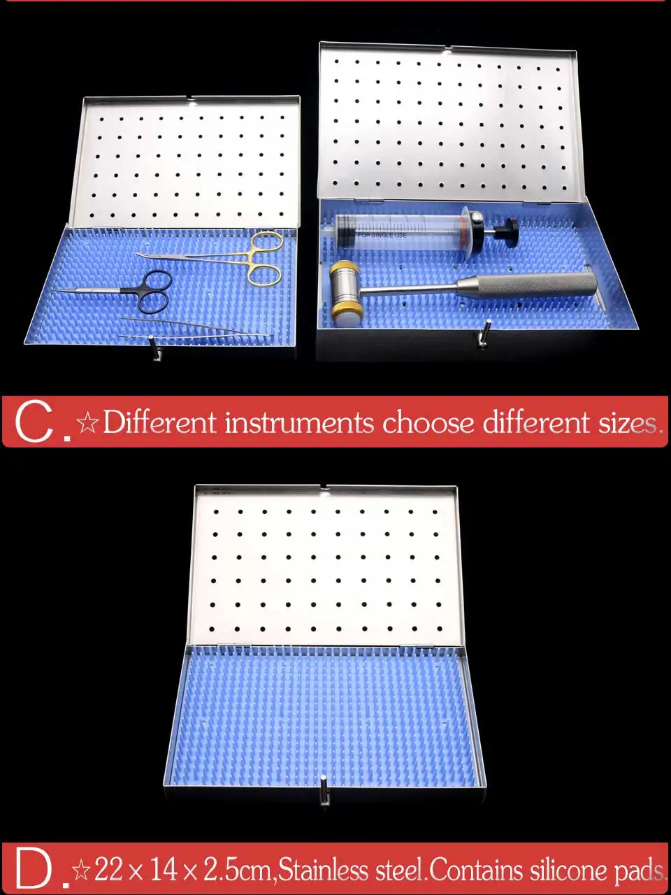Caixa de Esterilização para Instrumentos Caixa de Instrumento Cirúrgico de Aço Caixa de Desinfecção Cirúrgicos Médicos Inoxidável Médica 6 High Quality Beleza e saúde