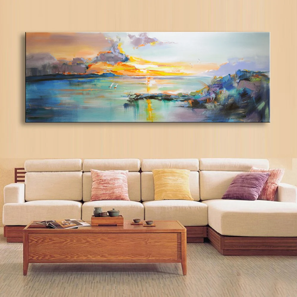 Large 100% Handpainted Landscape Canvas Painting Abstract Morden Oil