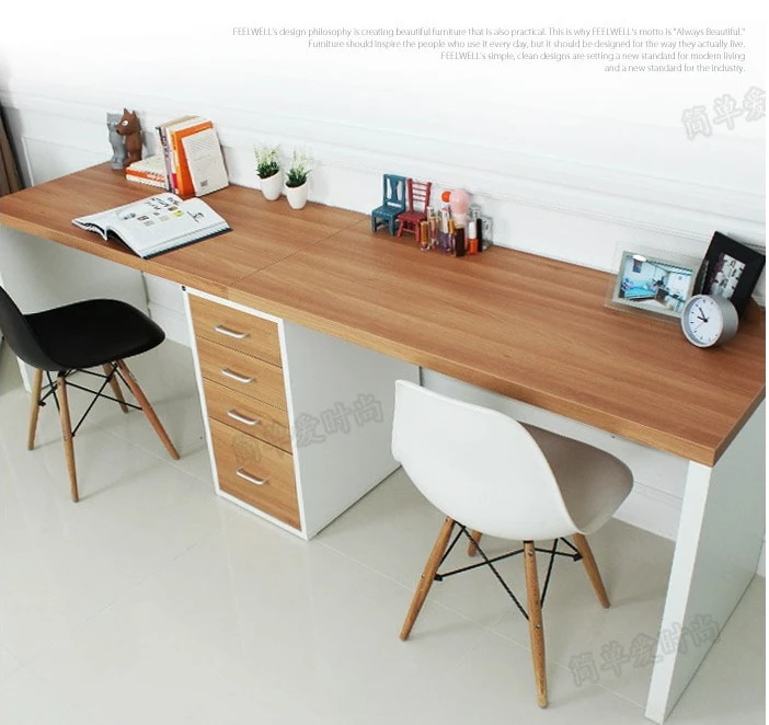 Double long table desk computer desk home desktop computer ...