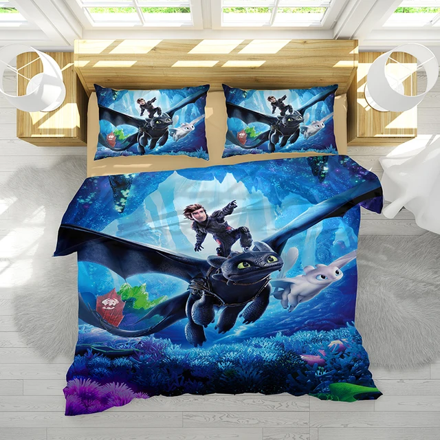 How to Train Your Dragon 3 Bedding Set Toothless Night Fury Single