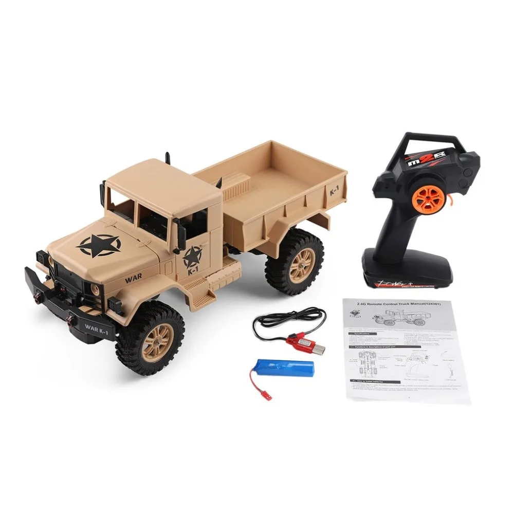 

WLtoys 124301 2.4Ghz 1/12 4WD Off-road RC Military Truck Vehicle RC Car Remote Control for Kids Children Toy Gift Present