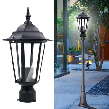 

1pc E27 Outdoor Column Light Courtyard Path Hexagon High Pole Street Lawn Lamp Driveway Post Yard Garden Light Waterproof Lamp