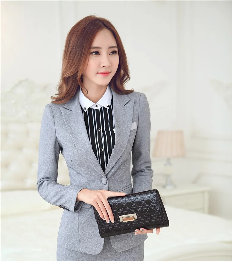 

Plus Size 2015 Autumn Winter Professional Business Women Blazers Jackets Ladies Tops Blaser Feminino Coat Clothing