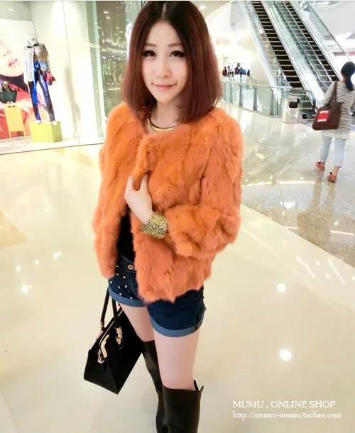 short style Новинка осень и зима тонкая женская шуба из натурального кролика верхняя одежда женская куртка три четверти - Color: short style