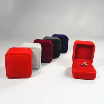 

10pcs High Quality 5 Colors Velvet Round Angle Ring Earrings Jewelry Gift Box Organizer Ring Earring Charms Display Box 2018 New