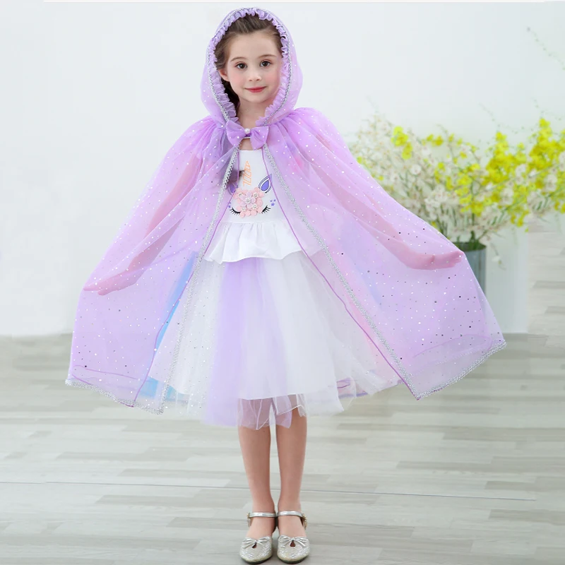 

Girl Kids Cloak Princess Snow White Elsa Belle Aladdin Jasmine Cosplay Costume Long Children Halloween Carnival Party Cloak