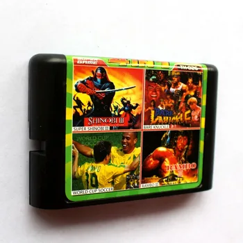

4in1 Super Shinobi III+Bare Knuckle+World Cup Soccer+Rambo III 16 bit SEGA MD Game Card For Sega Mega Drive For Genesis