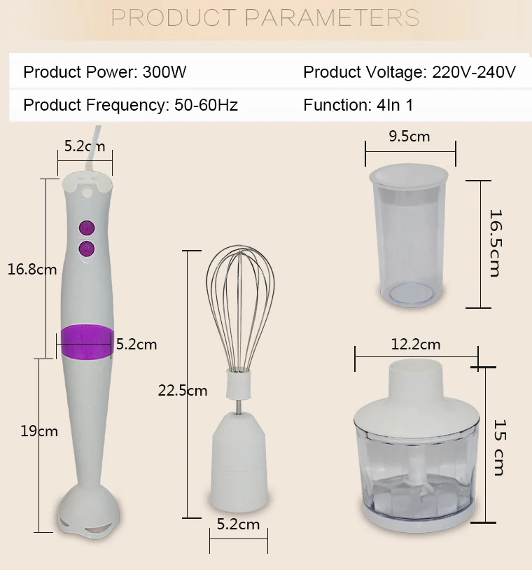 JIQI ручной блендер, Кухонный комбайн, палочка, венчик для яиц, электрическая соковыжималка, мясорубка, измельчитель овощей, фруктового сока, миксер, ЕС