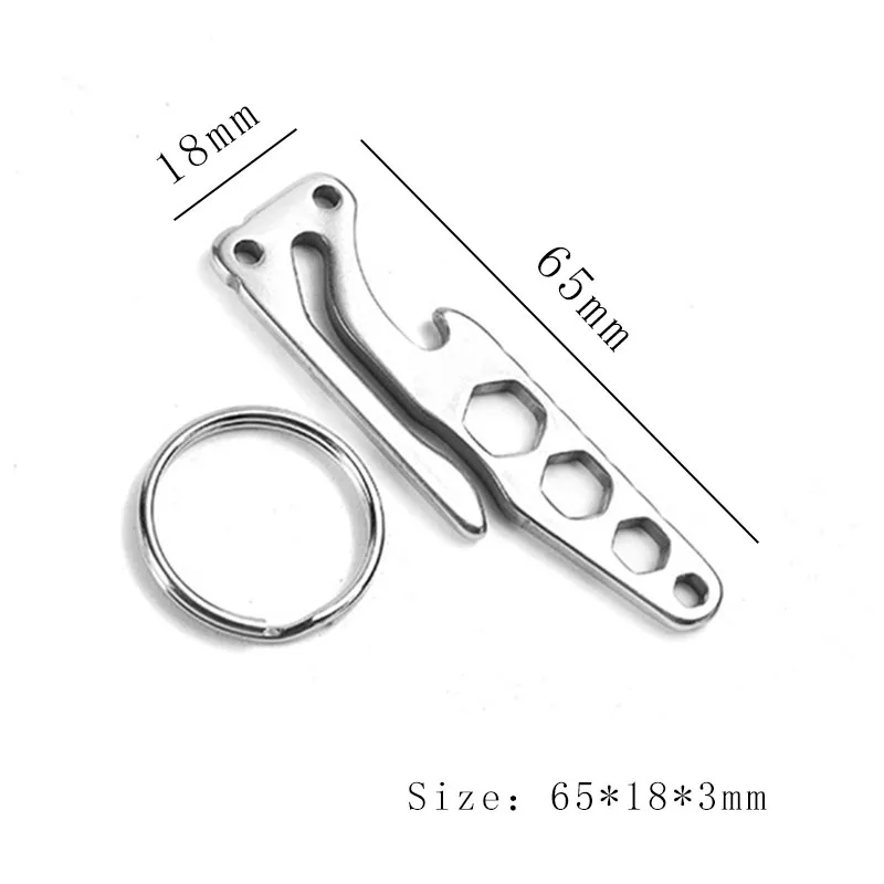 1 шт. карманный многофункциональный брелок EDC туристический портативный инструмент открывалка для бутылок шестигранный ключ рюкзак из нержавеющей стали аксессуары пряжка