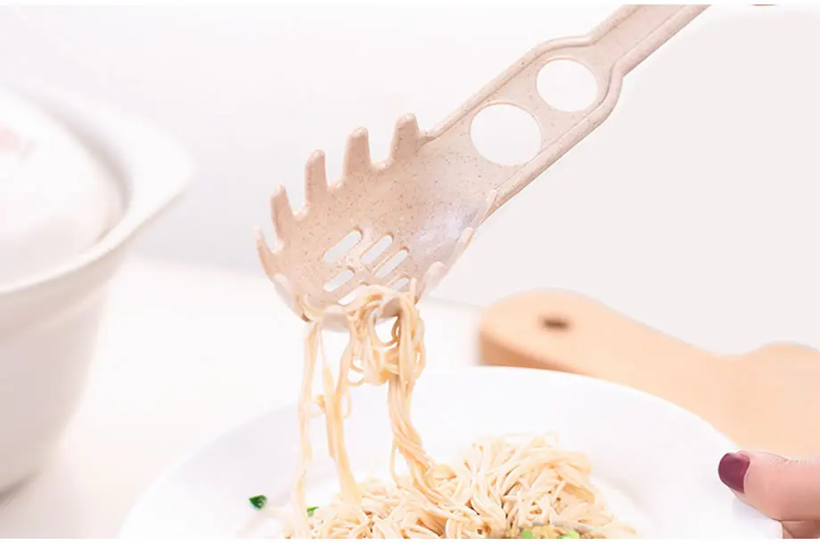 QueenTime пшеничная соломенная ложка для спагетти, паста, сервер, паста, ложки, кухонные гаджеты, спагетти-вилка, переносная лапша, еда