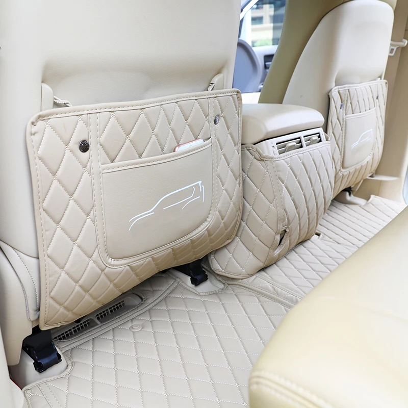 Lsrtw2017 роскошный кожаный автомобильный брелок с сиденья анти-kick коврик подлокотник для toyota land cruiser 2009- LC200