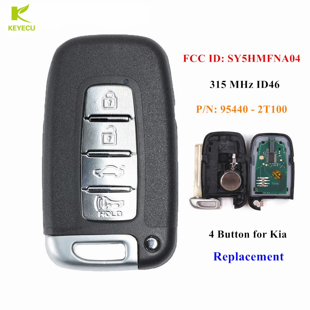 KEYECU Replacement Smart Prox Key Fob 315MHz ID46 for Kia Rio 2011 2014