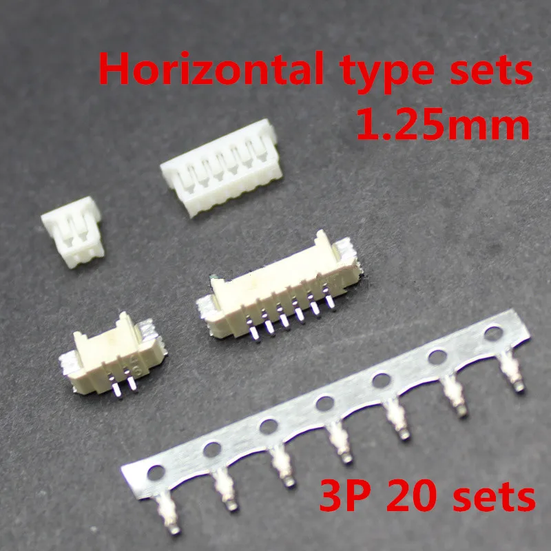 Микро JST 1 25 мм 2 8 контактный горизонтальный тип SMD соединитель штекер x 20|female