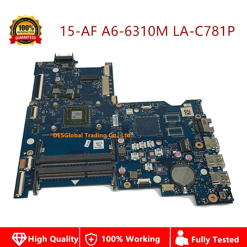 Blog  818060-601 813967-601 Mainboard For HP Notebook 15-AF Laptop Motherboard ABL51 LA-C781P A6-6310M 81