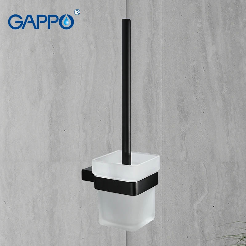 

GAPPO Toilet Brush Holders black wall mounted accessories bathroom holders shelf bath toilet brush holders