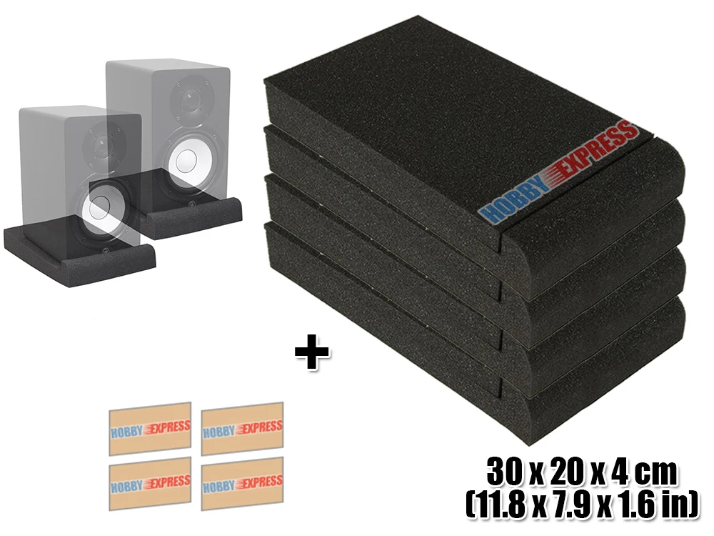 

Arrowzoom 4 pcs bundle XL Studio Monitors Speaker Isolation Pad Soundproofing Foam 30 x 20 x 4 cm (11.8 x 7.9 x 1.6 in) KK1108