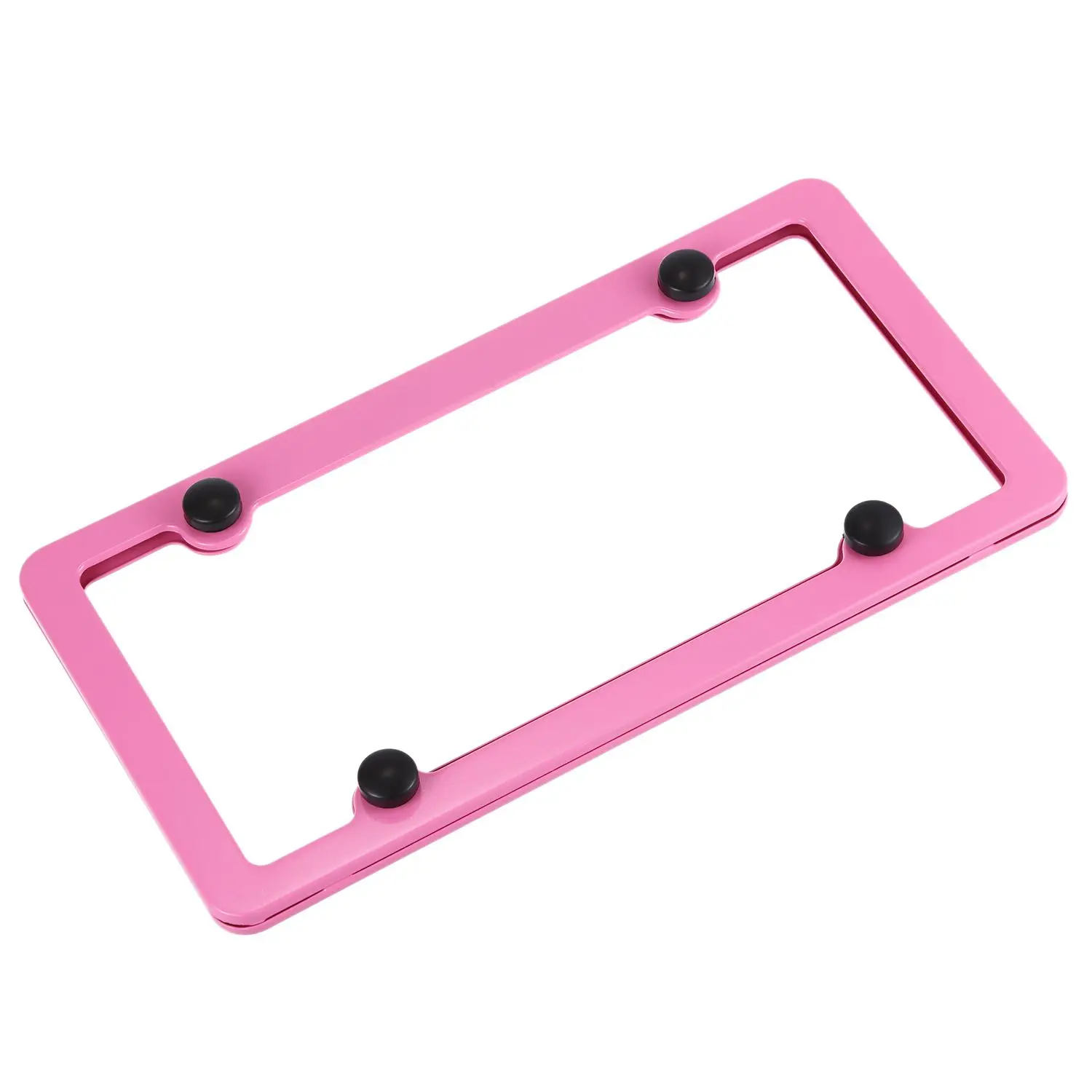 Розовый алюминиевый сплав номерной знак рамка 2 шт. с винтовыми колпачками 4 отверстия