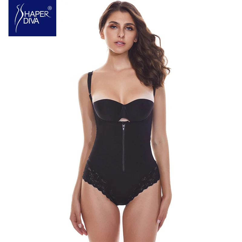 Shaper diva Sexy Shaper Bodysuit Waist Trainer Clips & Zipper Body