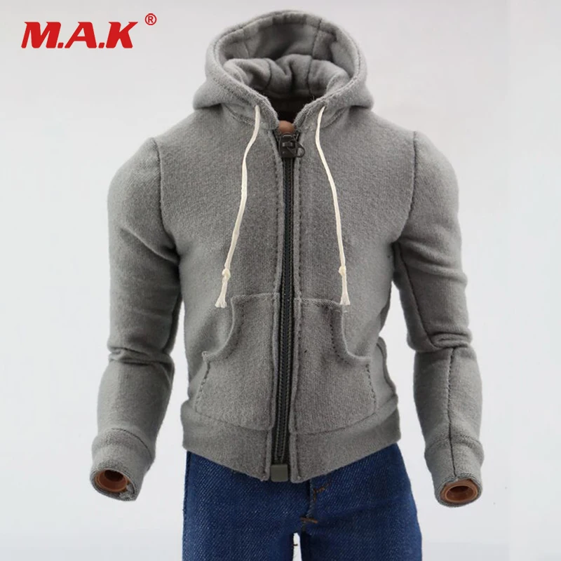 

MC 1/6 Scale Gray Hoodie Sweater Clothes Accessory For 12" Action Figure Male Nude Body Model Toys