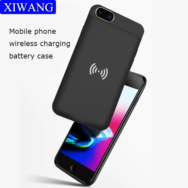 Kopen Nieuwe Draadloze opladen telefoon case Batterij Oplader Gevallen voor power bank iPhone 6 6 s 7 8 Plus 4000 mah power battery Case Externe