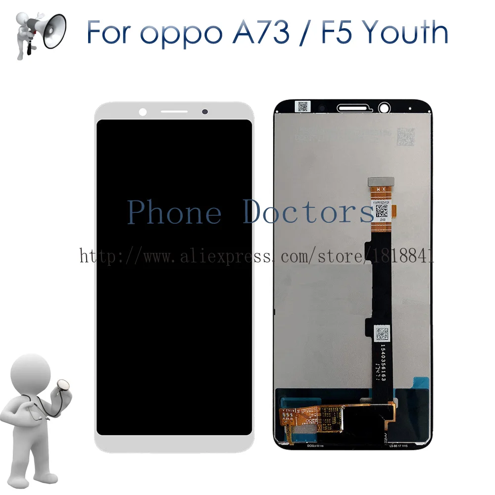 6," для Oppo A73 A73T Полный ЖК-дисплей с кодирующий преобразователь сенсорного экрана в сборе для Oppo F5 Youth CPH1725 A73V1 ЖК-замена