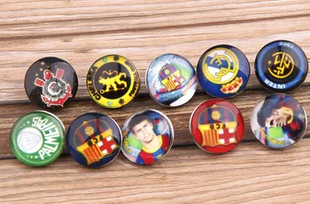 

new fashion Snap Jewelry 100PCs mix many styles Soccer Stars snap new button For snap new button Jewellery 18mm Mixed