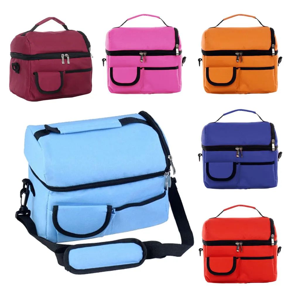

Double-deck Mommy Bag Baby Diaper Nappy Carrier Handbags Picnic Cooler Ice Pack Lunch Storage Tote Satchel LBY2017