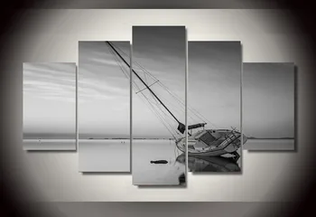 

20167 coloring by numbers unframed printed 5 pieces the ship ran aground painting on canvas decoration print poster picture