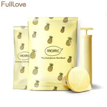 

FullLove 100*80cm 8PCS/Set Vacuum Bag 2018 New Yellow Pineapple Zip Lock Plastic Bags with 2 Pumps Vacuum Bags Travel Organizer