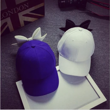 

HT515 2017 Hot Sale Fancy Women Neon Colors Baseball Caps Big Bow 6 Panels Hip Hop Caps for Women Lady Korea Style Snapback Caps