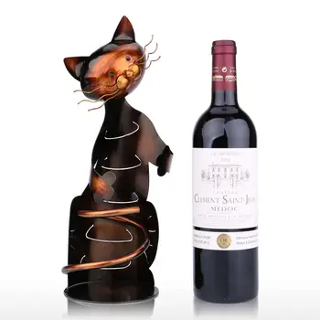 

Cat Shaped Wine Holder Wine Shelf Metal Figurine Practical Figurine Rack for Wine Bottle Office Home Decor Wine Rack