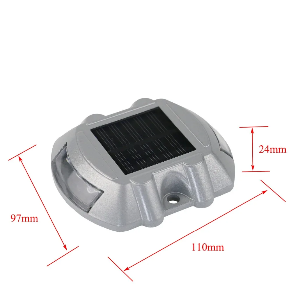 IP68 Водонепроницаемый светодиодный дорожный светильник на солнечных батареях, дорожный светоотражающий наземный Предупреждение ющий светильник