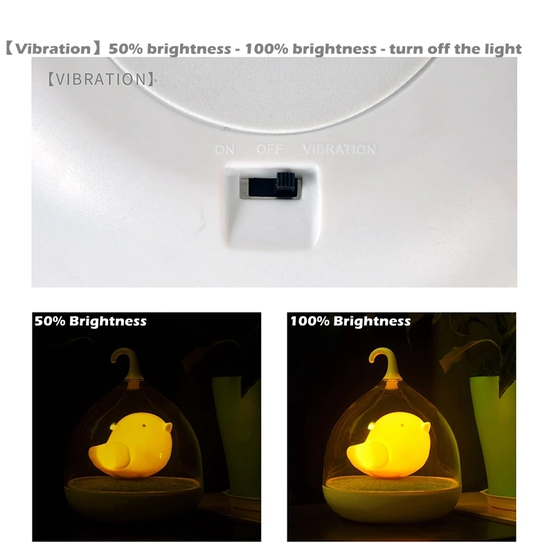 Креативные милые клетка светодиодный ночник USB Перезаряжаемые сенсорный диммер настольная птица света Портативный ночника для детей