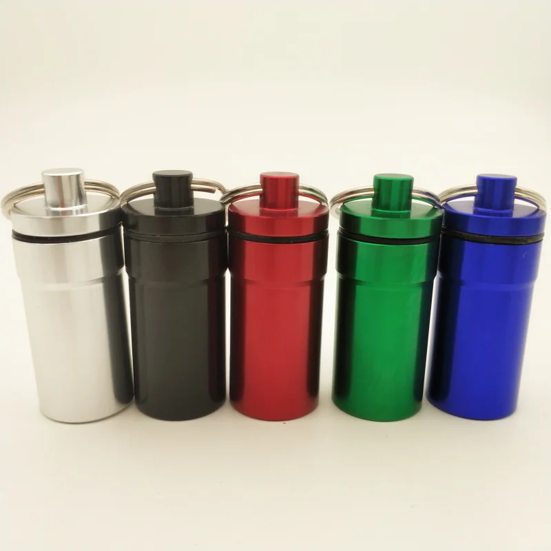 

New 1pcs Micro assorted colors Pill box case Cache Container Geocache Geocaching Key rings keychain holder S/M/L
