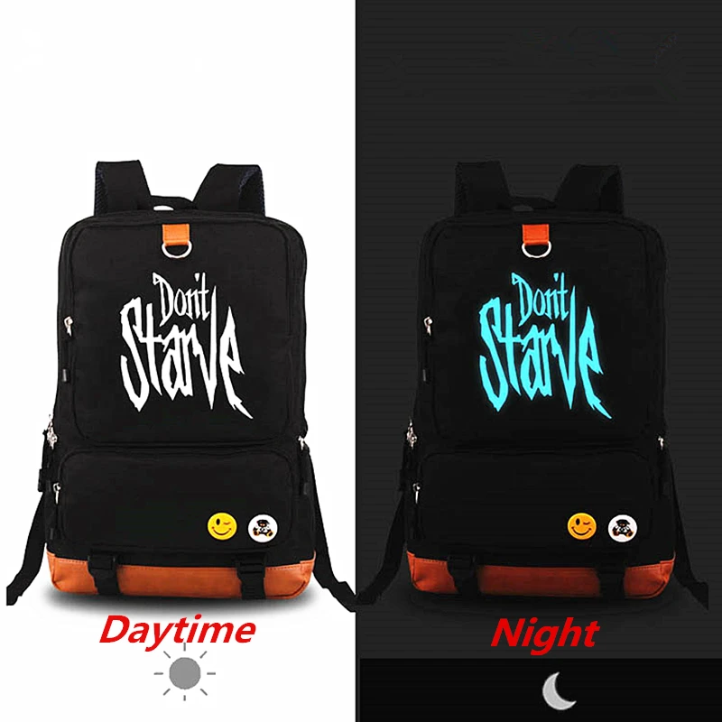 

New Arrival Don't Starve Luminous Printing Backpack Klei Do Not Starve Rucksack Fashion School Bags for Teenagers Laptop bag