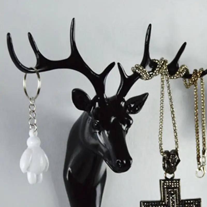 1xFashion животное олень Stags голова крюк настенная вешалка держатель пластиковый домашний декор