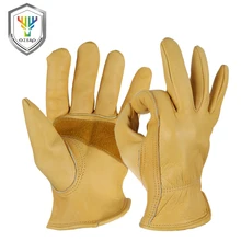 Мужские рабочие перчатки OZERO из воловьей кожи, рабочие перчатки для водителей, спортивные перчатки для мотоцикла, защитные перчатки для защиты от холода, перчатки для охоты, 0011