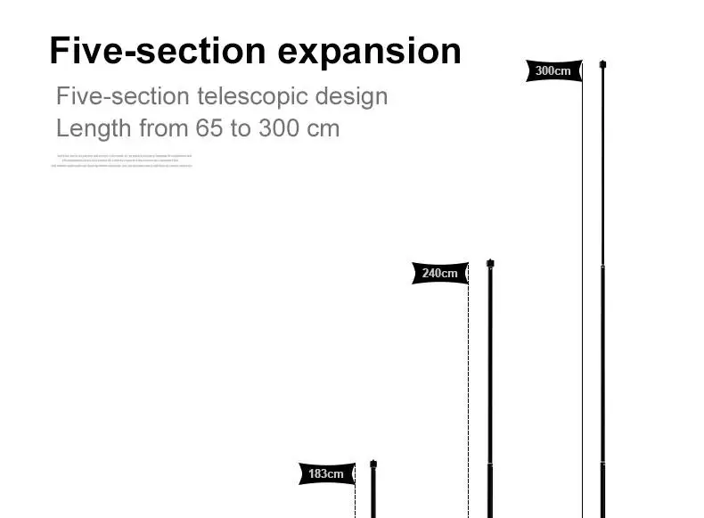 Новинка 3 м алюминиевый сплав полюс Супер длинная пятисекционная телескопическая палка для селфи для Insta360 One X& One 360 VR аксессуары для камеры