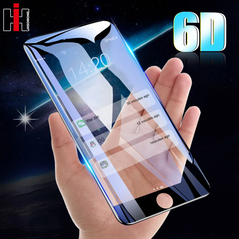 

Hisomone 6D Curved Edge Glass For iPhone 6 6S Plus Screen Protector Full Tempered Glass For iPhone 7 8 Plus Protective Film